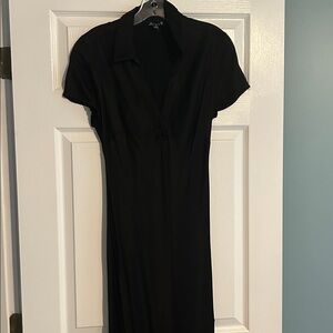 J. Crew Classic Black collared v neck dress
